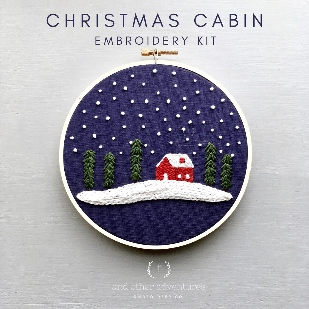 And Other Adventures Embroidery Co Embroidery Kit - Christmas Cabin.