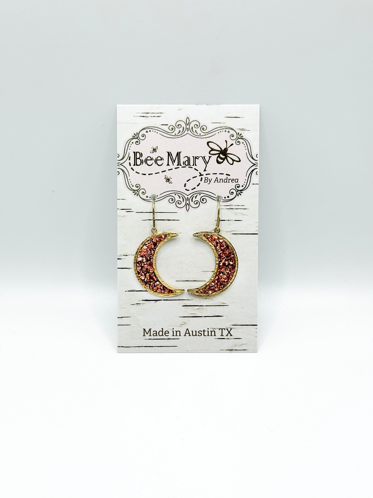 Bee Mary Crushed Crescent Earrings