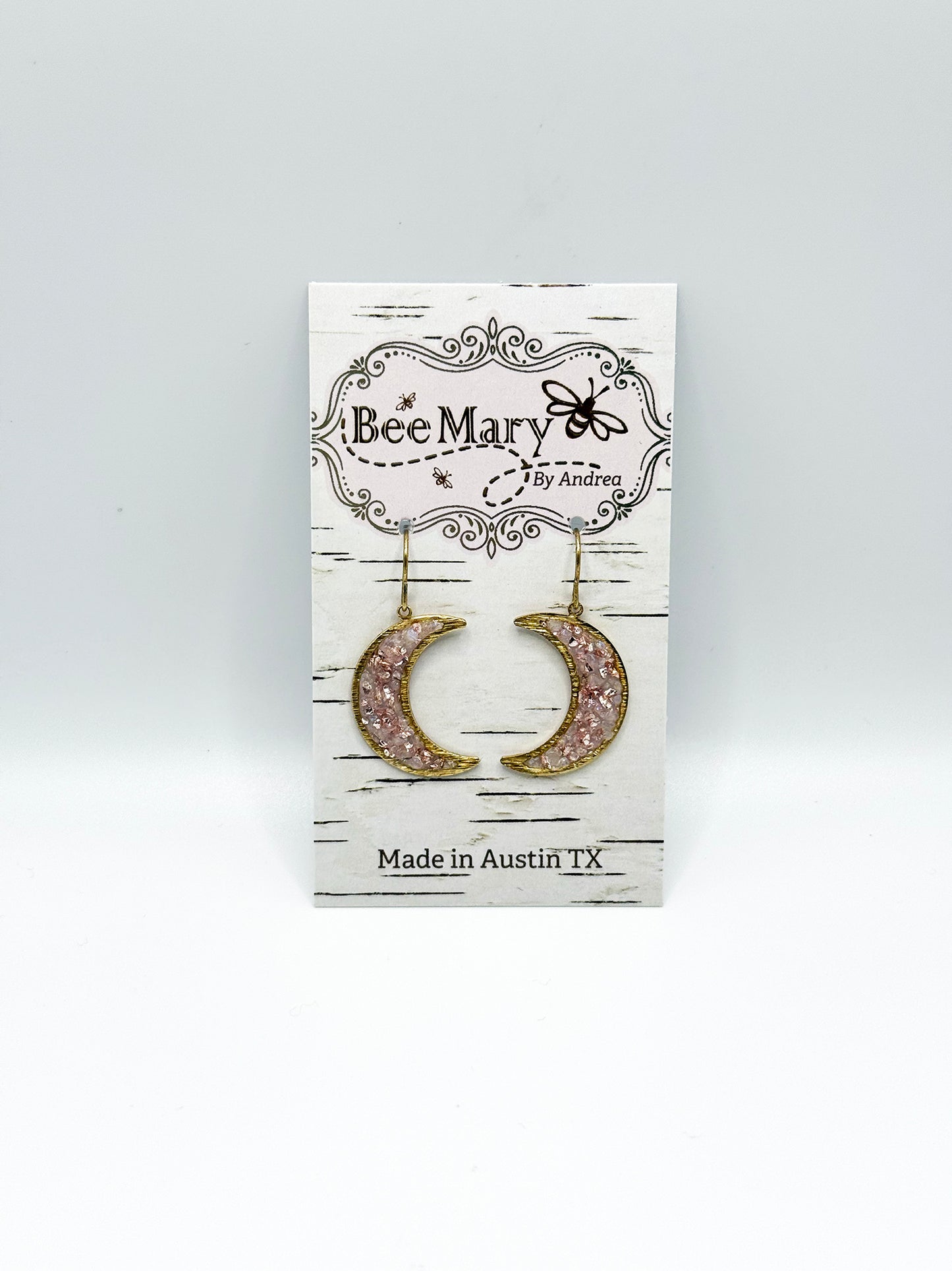 Bee Mary Crushed Crescent Earrings