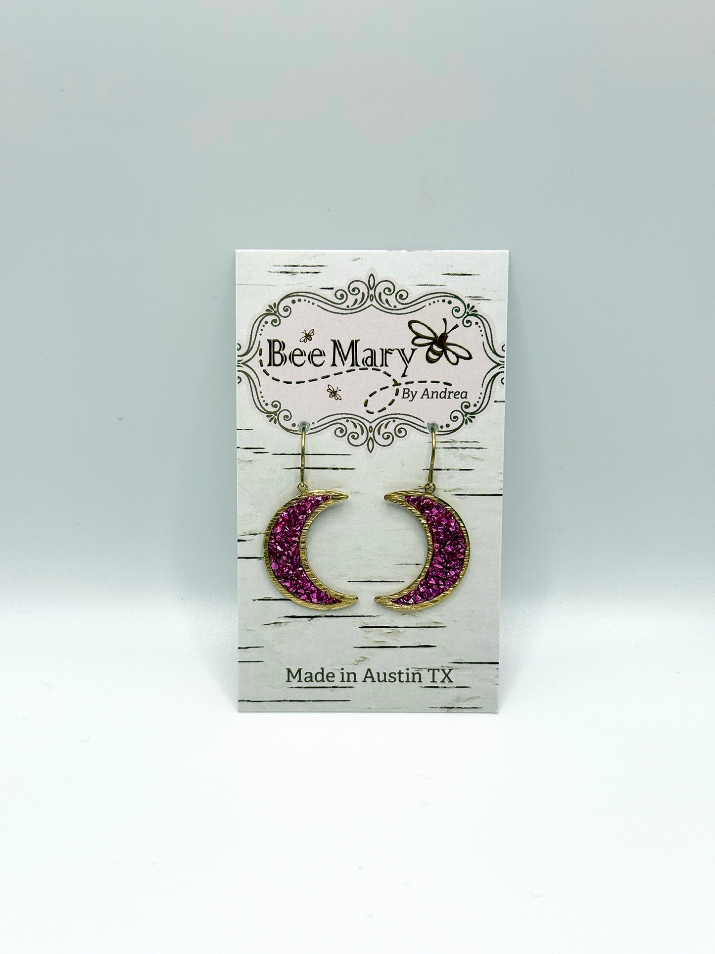 Bee Mary Crushed Crescent Earrings