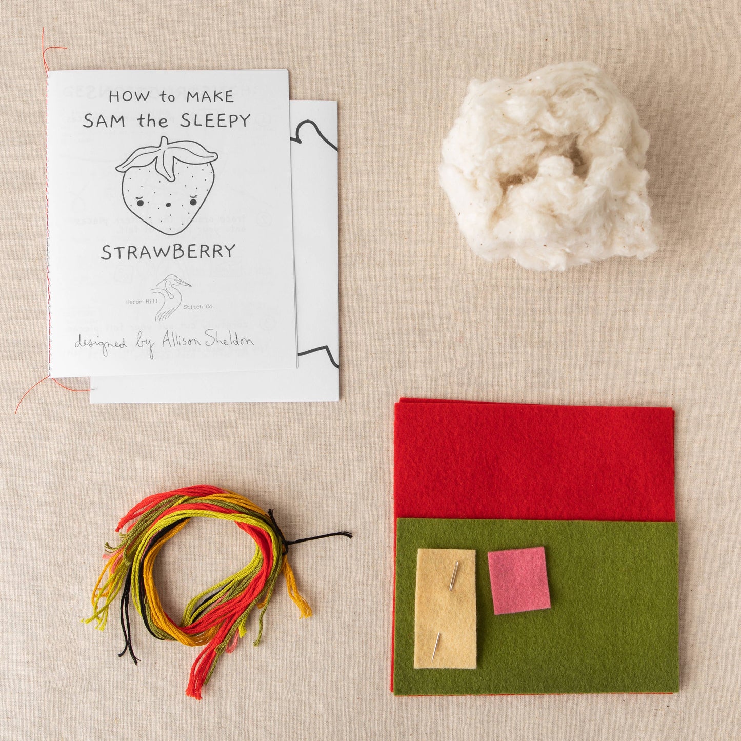 Heron Hill Stitch Co. | Sam the Sleepy Strawberry - DIY Craft Kit