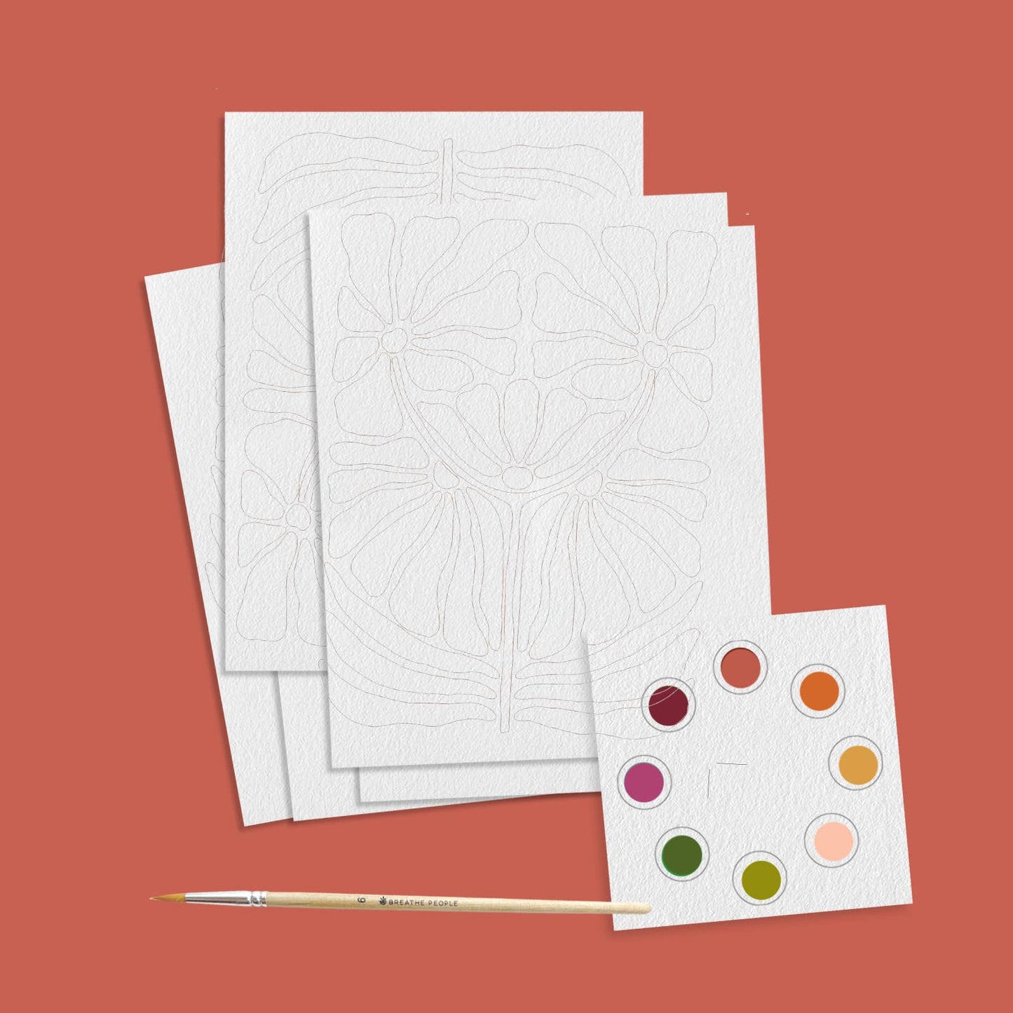 Breathe People All in One Watercolor Prints/ Postcards : Abstract Flowers