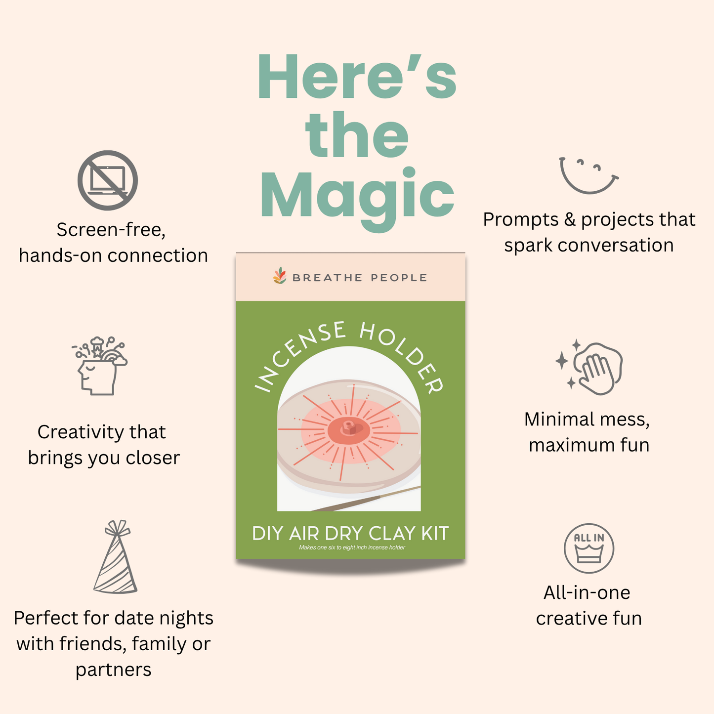 Breathe People DIY Air Dry Clay Kit- Make Your Own Hanging Plant Pot