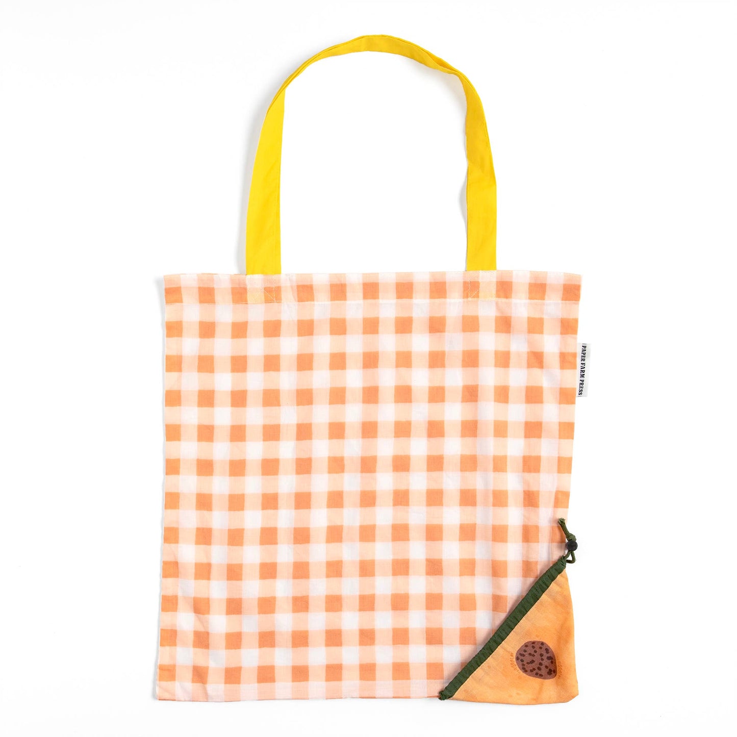 Paper Farm Press Peach Foldable Market Tote Bag