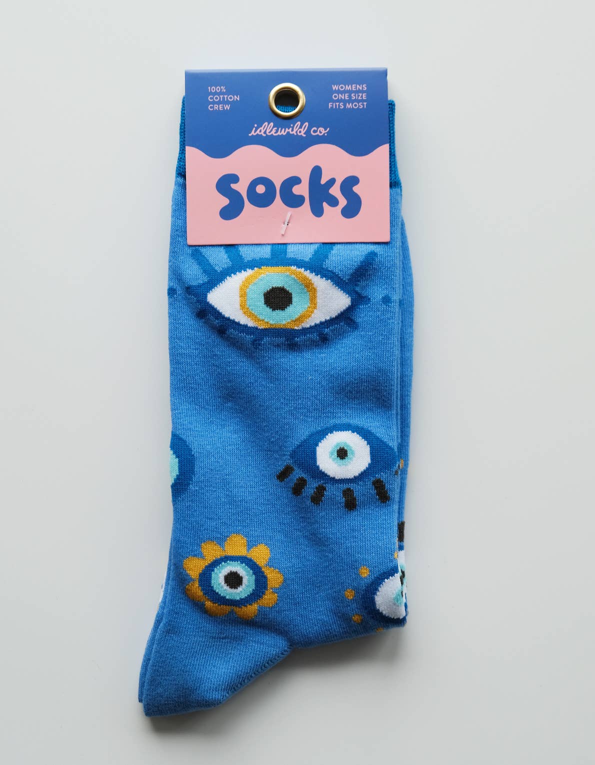 Idlewild Co. Evil Eye 100% Cotton Women's Crew Socks