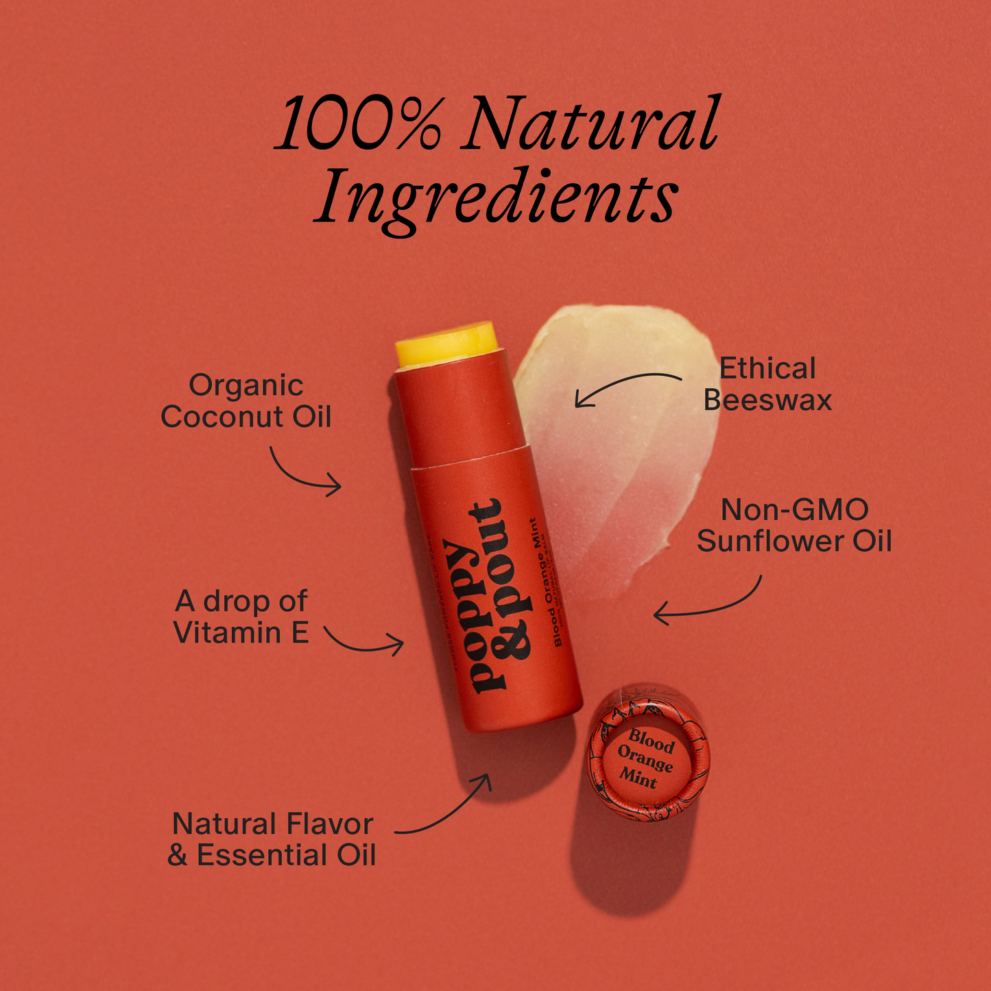 Poppy & Pout Lip Balm, Blood Orange Mint