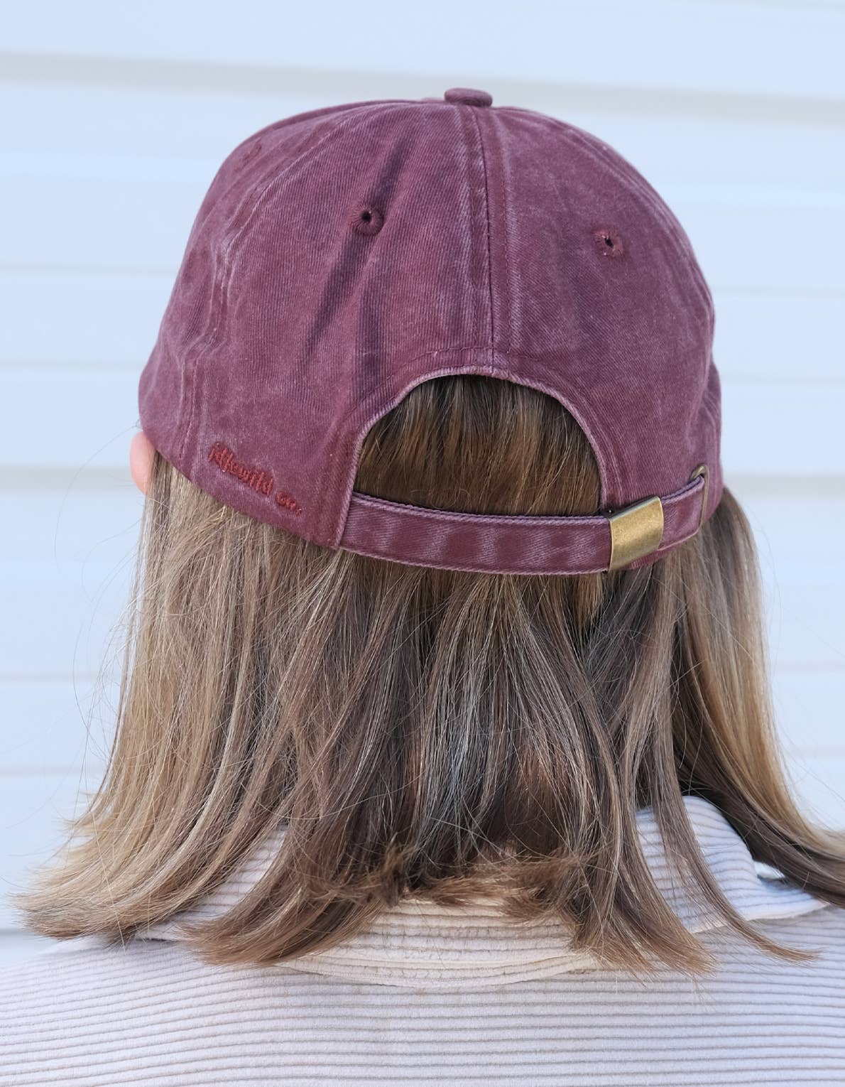 Idlewild Co. Tinned Fish Embroidered Hat, Washed Burgundy