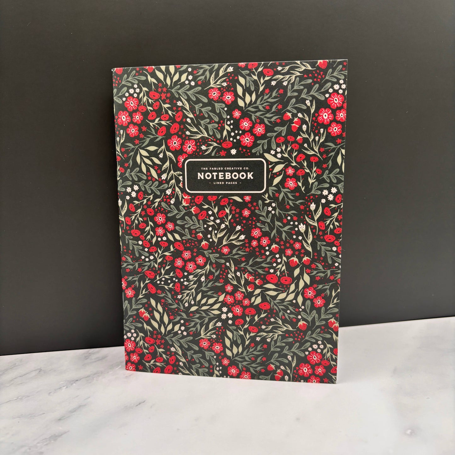 The Fabled Creative Co. Lined Notebook Strawberry Blooms
