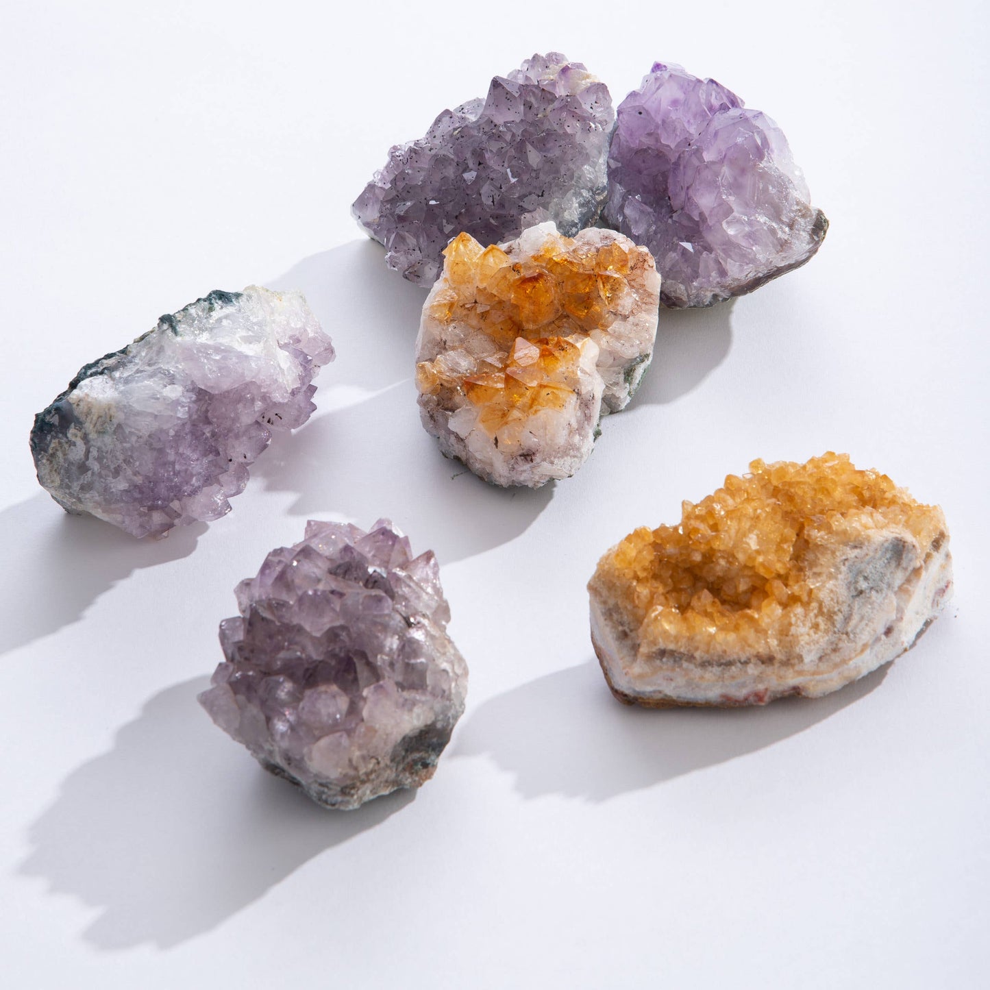 GeoCentral Natural Amethyst and Citrine Clusters