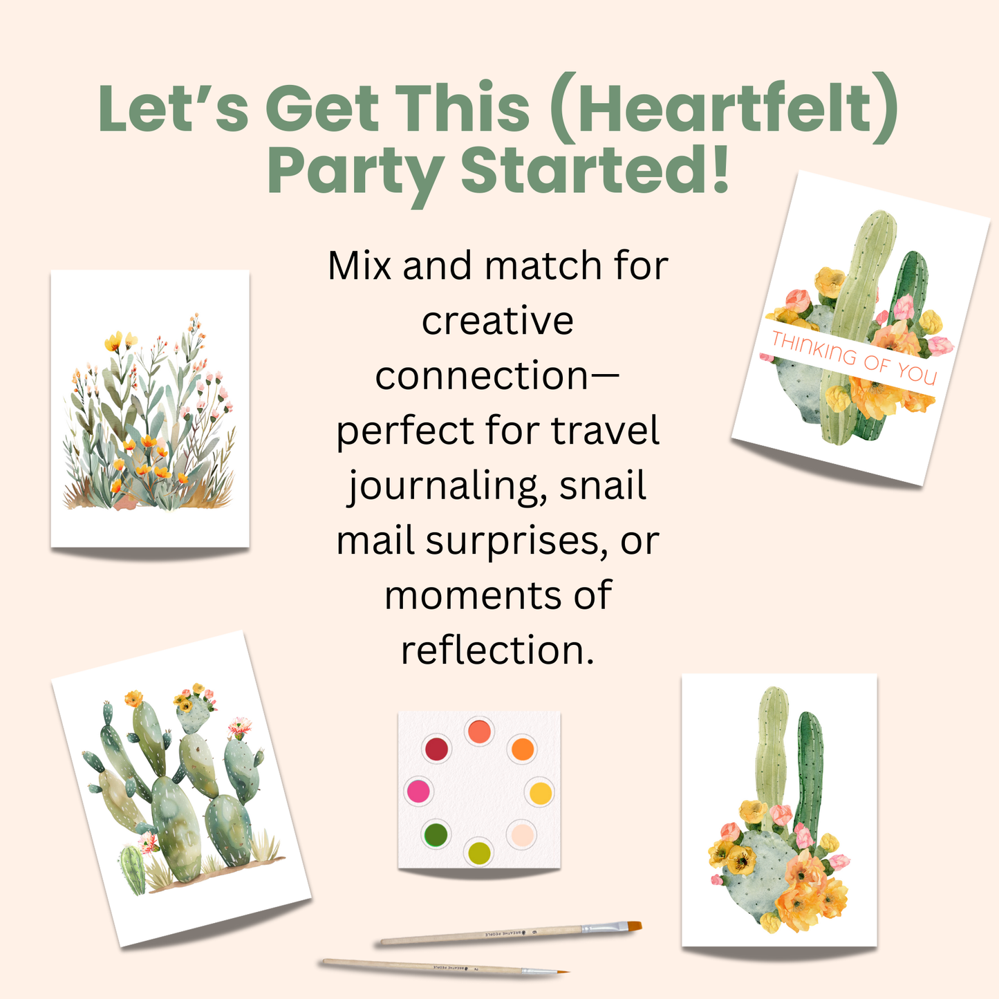Breathe People All in One Watercolor Prints/ Postcards : Abstract Flowers