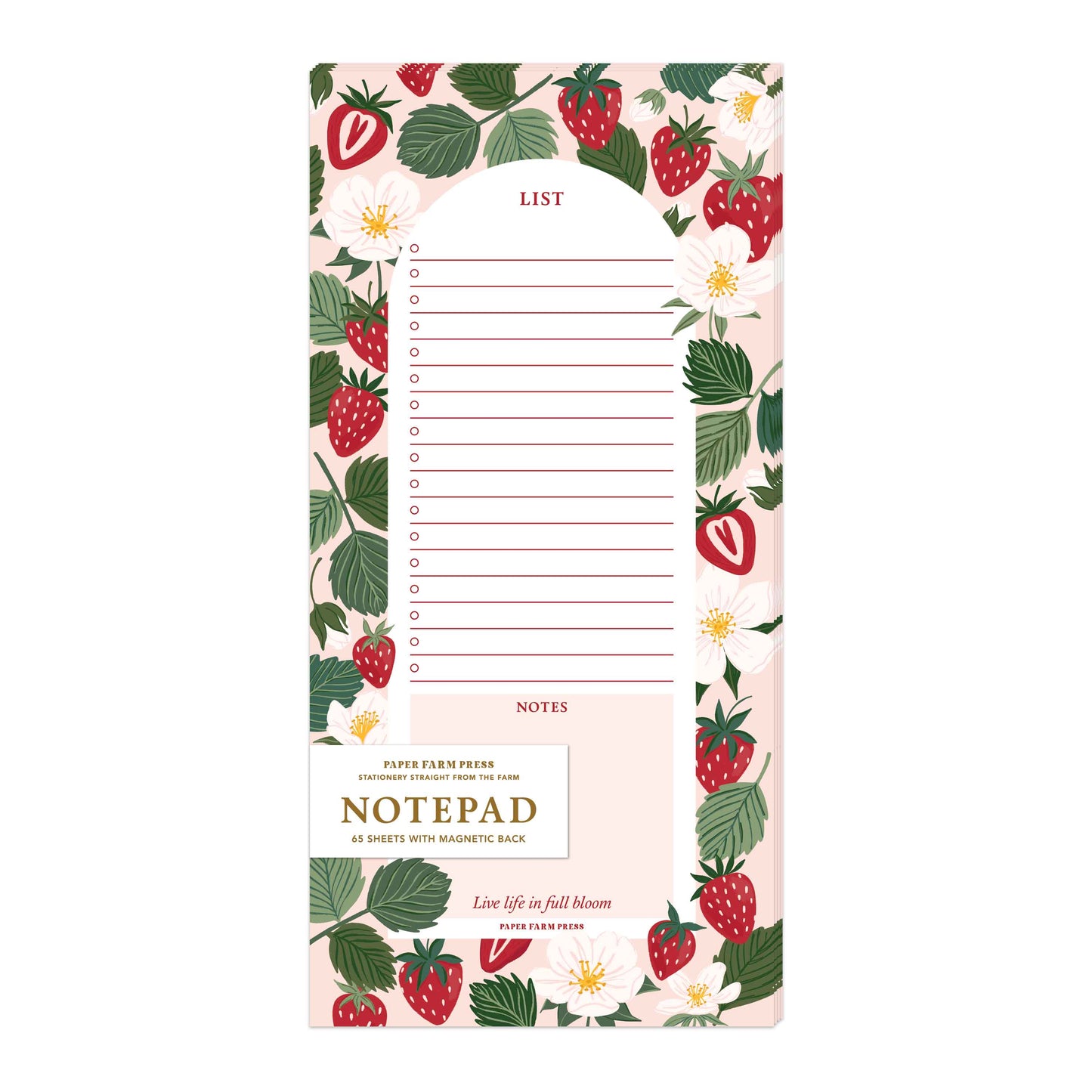 Paper Farm Press Strawberry Patch Market List Notepad