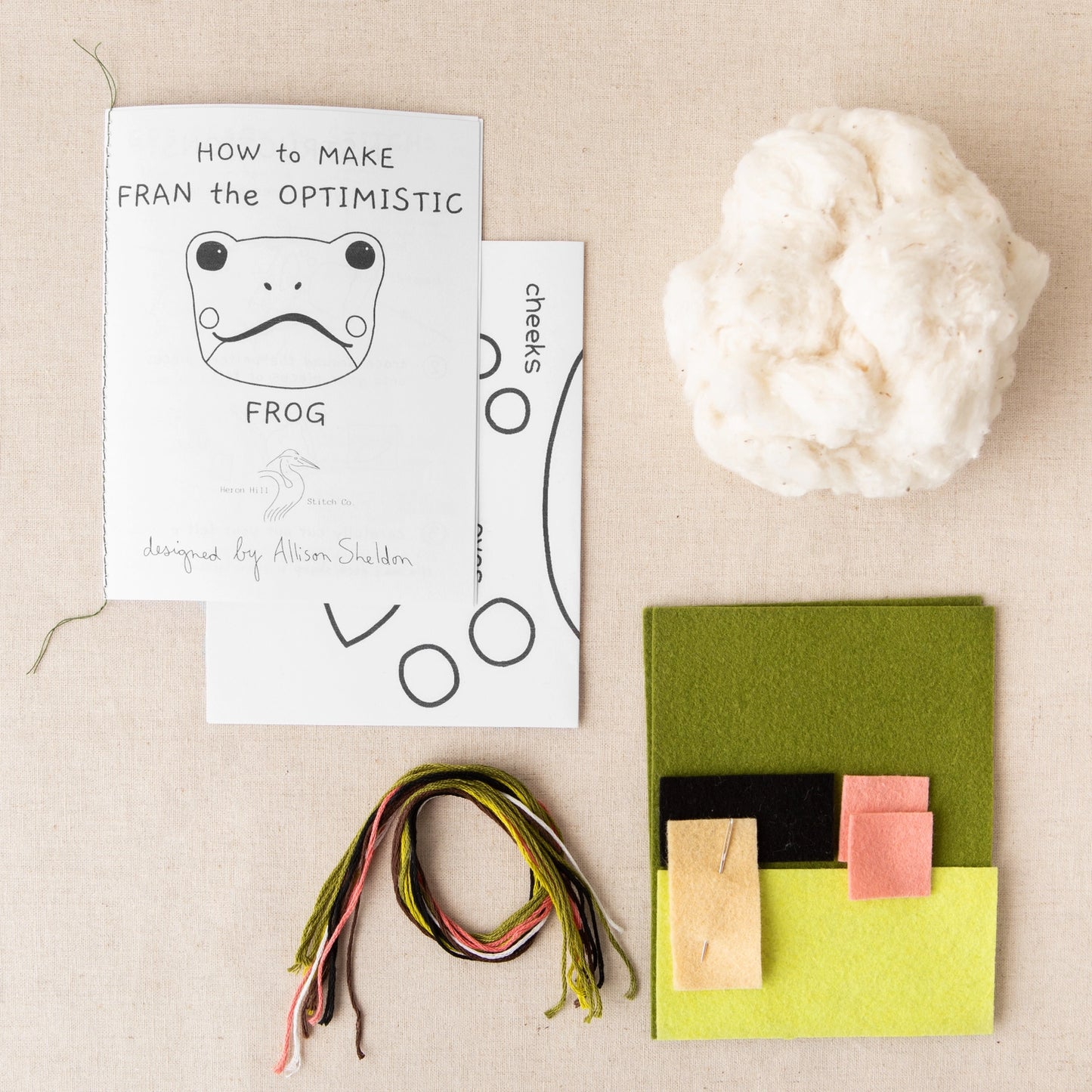 Heron Hill Stitch Co Fran the Optimistic Frog - DIY Craft Kit