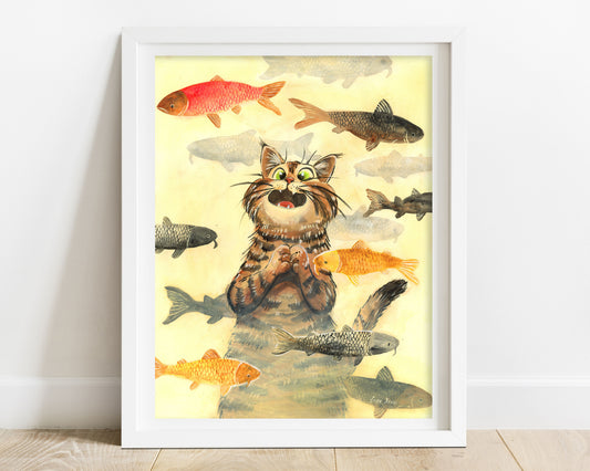 Zoee Xiao A Cat's Dream Print