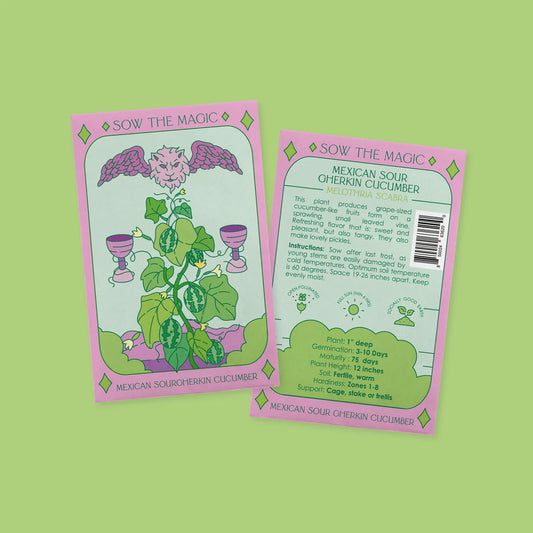 Sow the Magic Mexican Sour Gherkin Cucumber Tarot Seed Packet