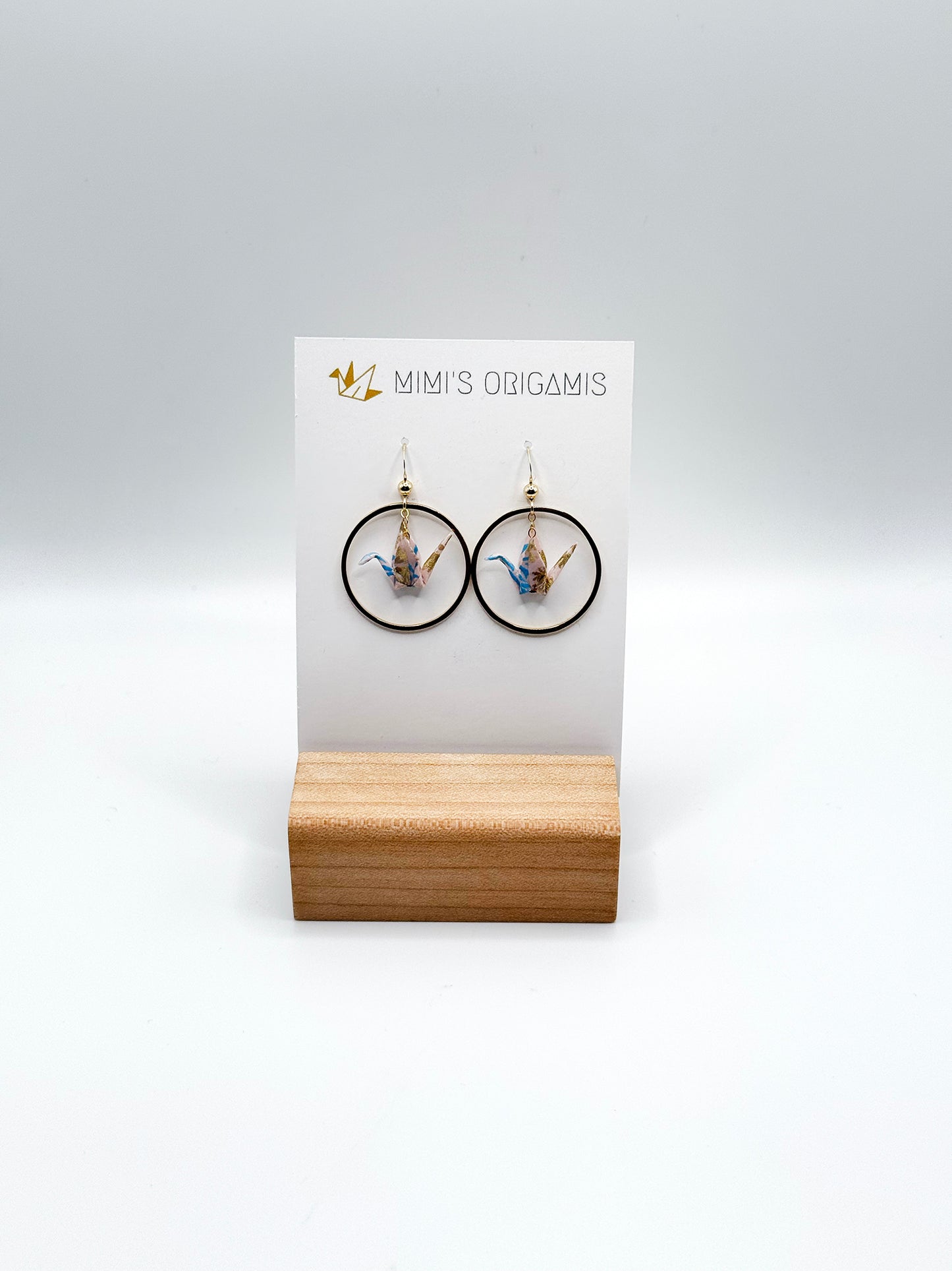 Mimi's Origamis Hoop Crane Earrings