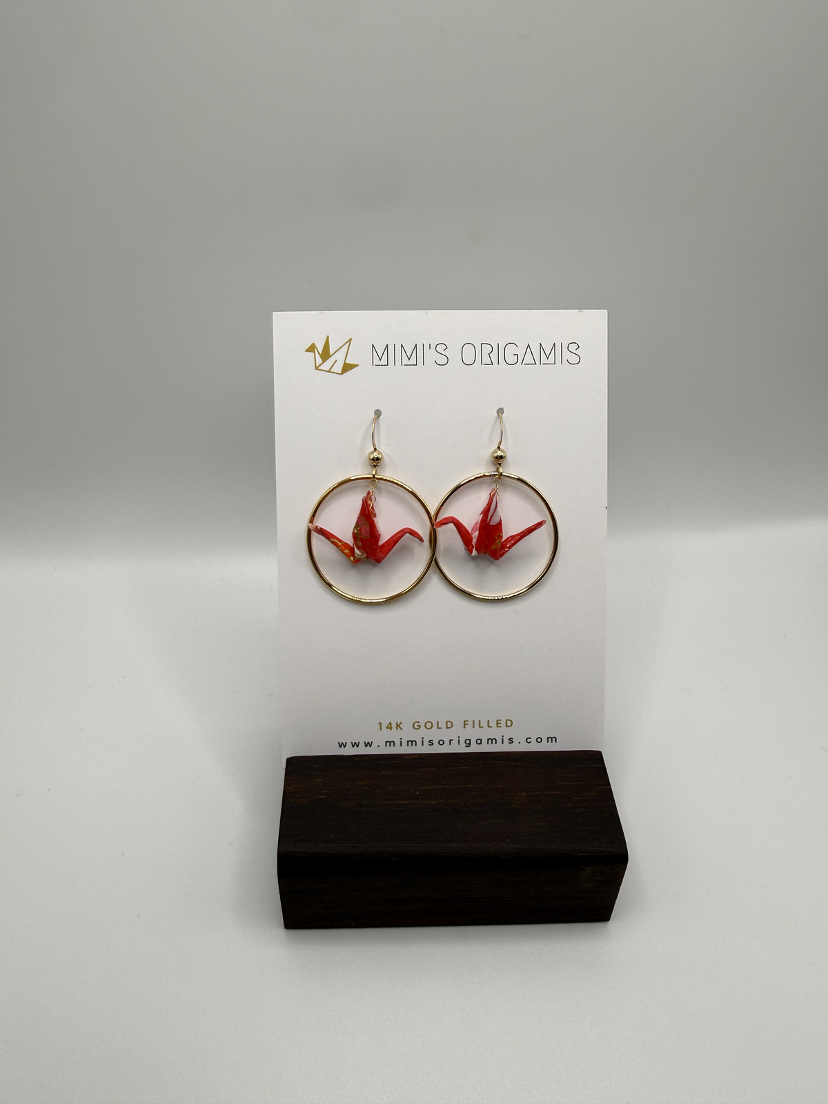 Mimi's Origamis Hoop Crane Earrings