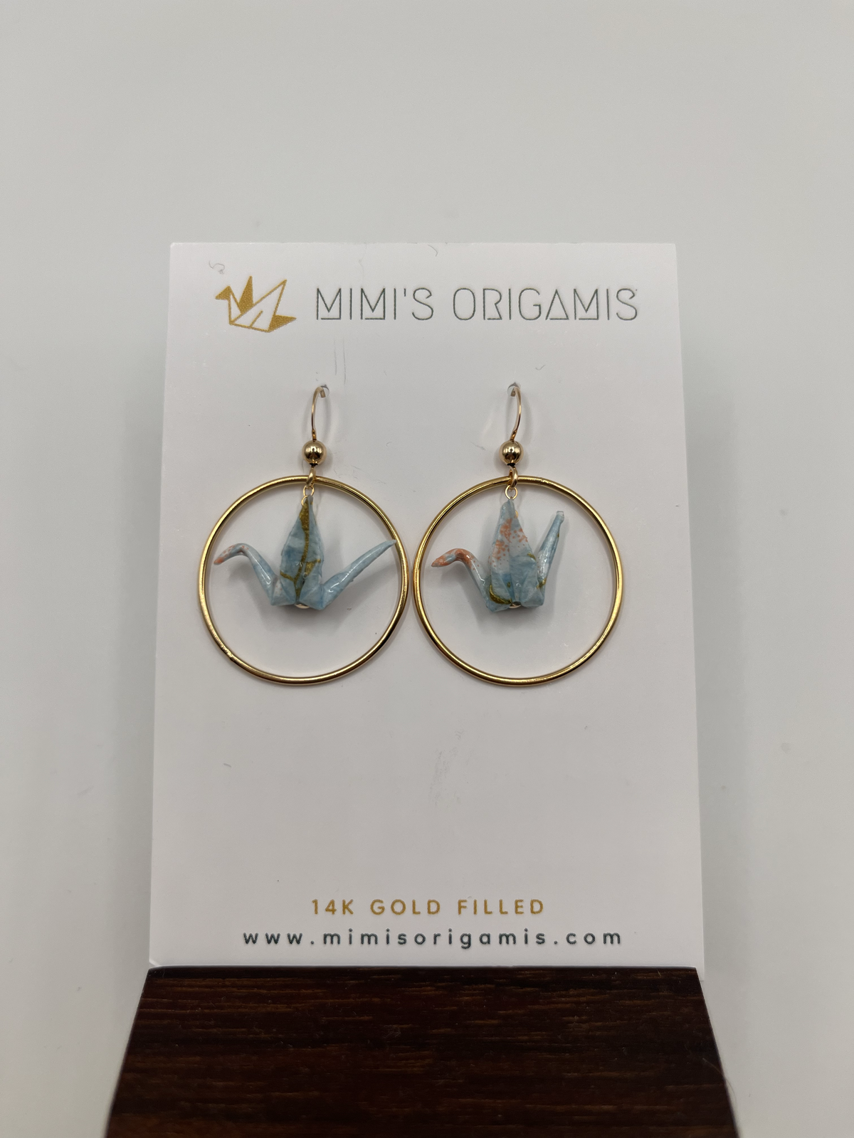 Mimi's Origamis Hoop Crane Earrings