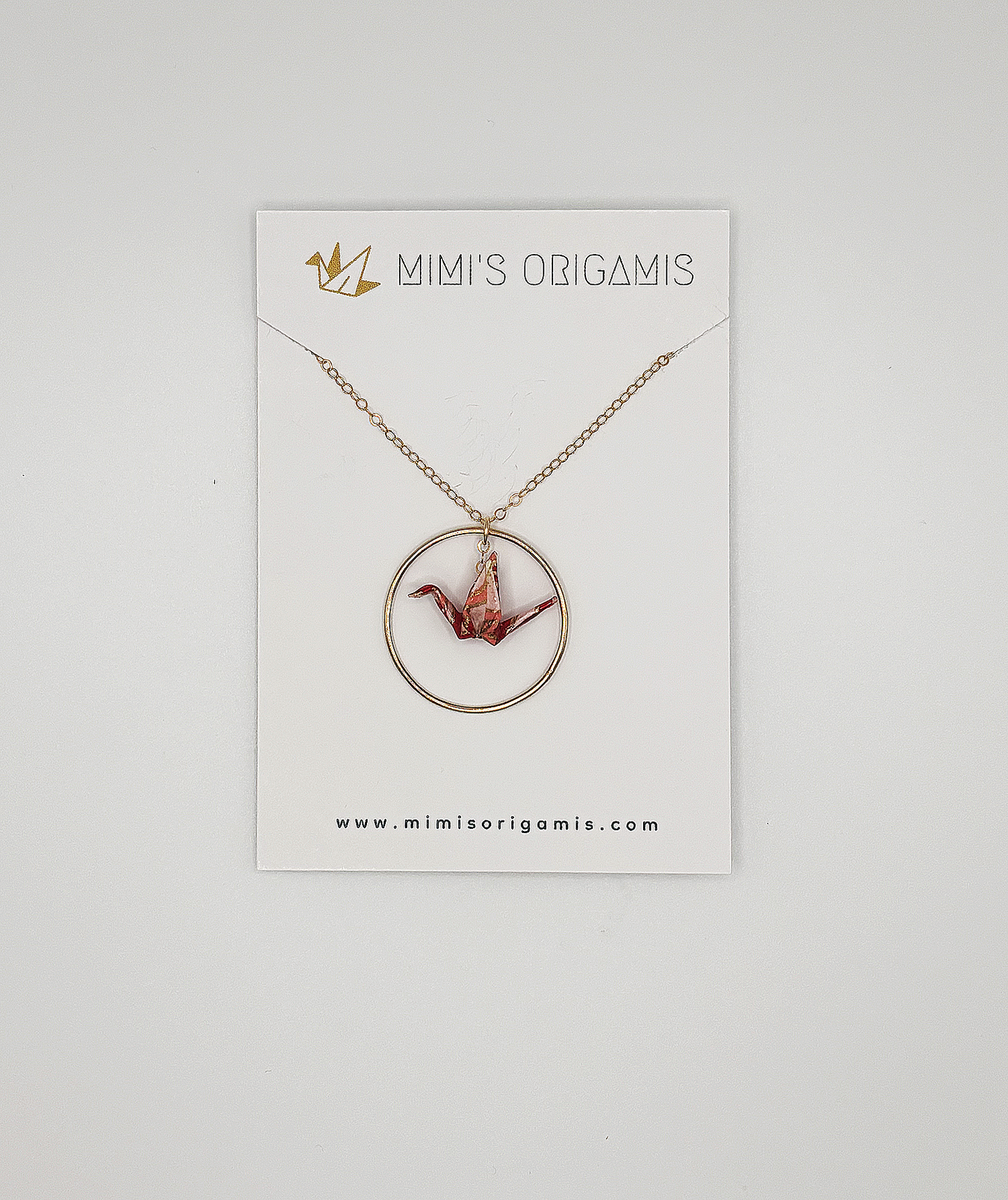 Mimi's Origamis Hoop Crane Necklace
