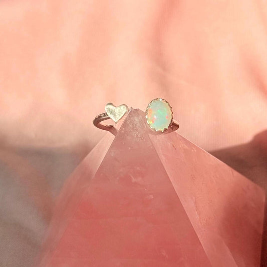 Opal Dreams Jewelry Opal Heart Adjustable Ring