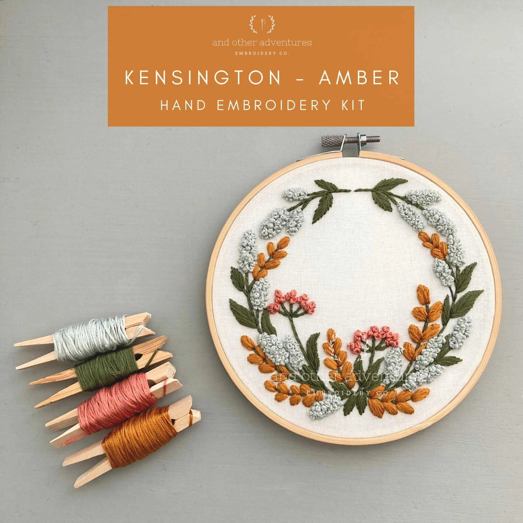 And Other Adventures Embroidery Co Embroidery Kit - Kensington in Amber