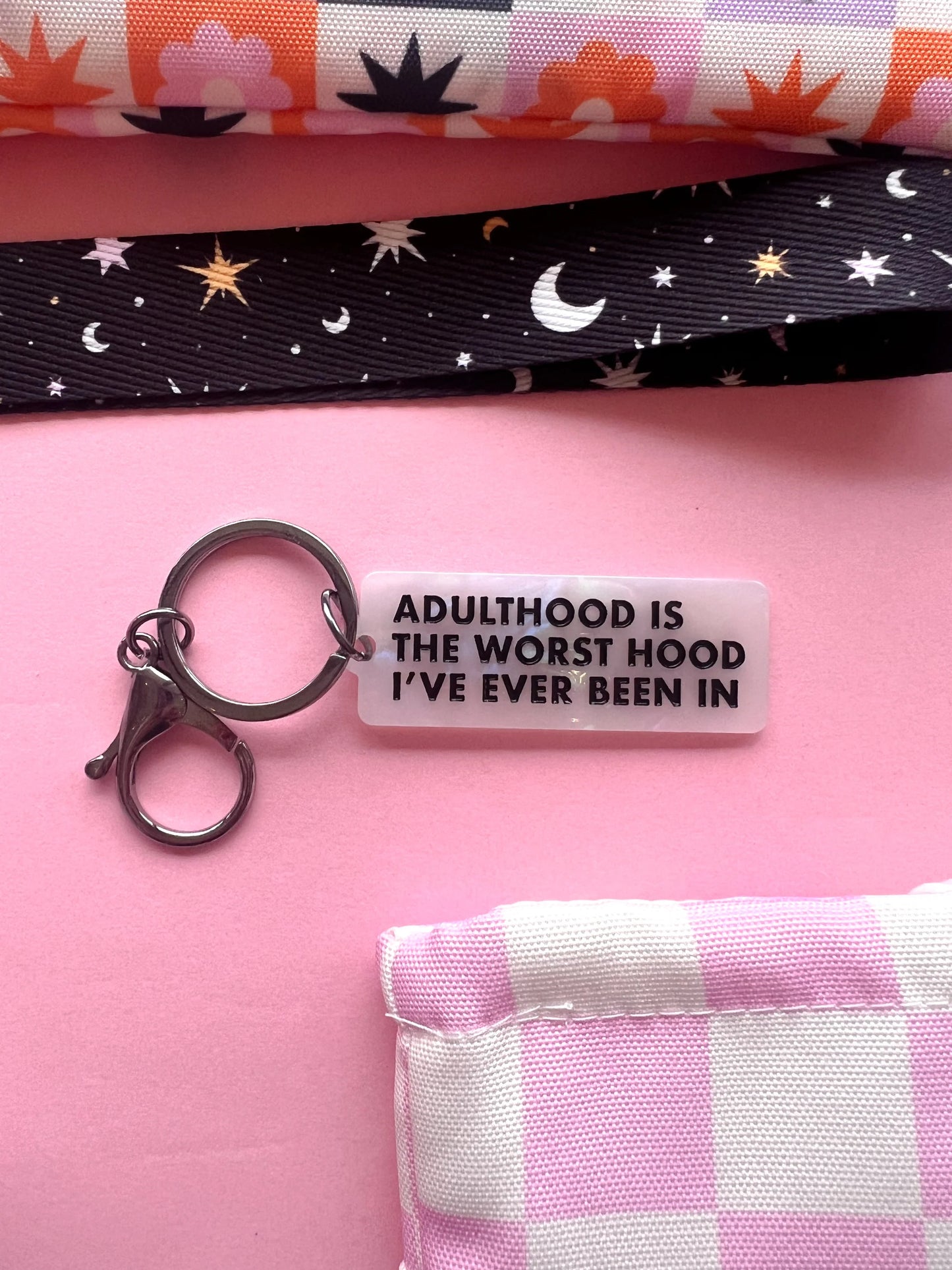 Jollie Ollie Adulthood is The Worst Hood I've Ever Been In Keychain