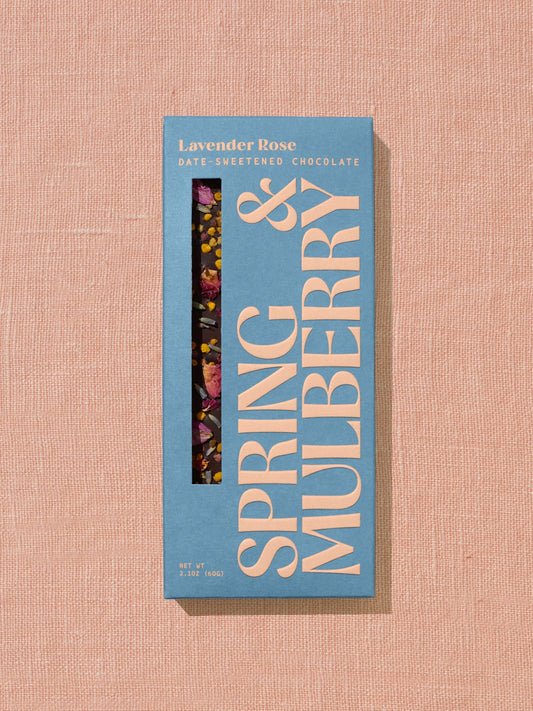 Spring & Mulberry Lavender Rose Date-Sweetened Dark Chocolate