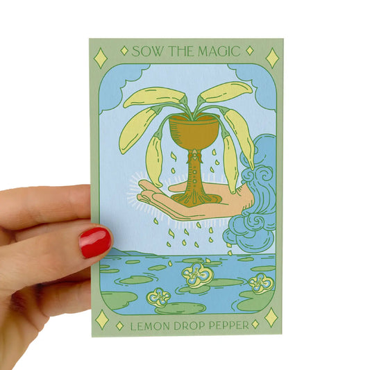 Sow the Magic Lemon Drop Pepper Tarot Seed Packet