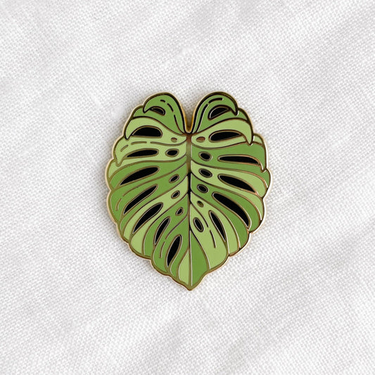 Chloe Gray Monstera Pin