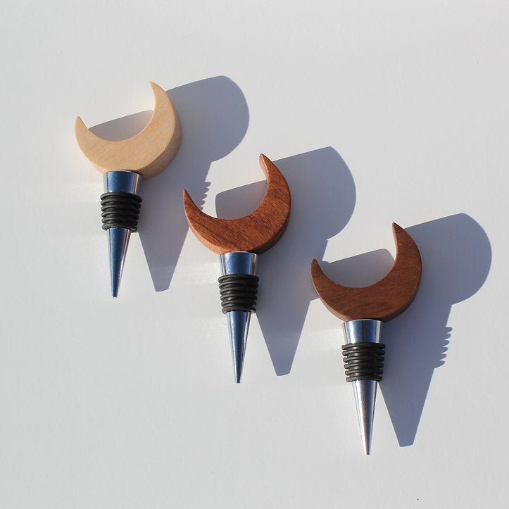 Honey Wood ATX Moon Bottle Stoppers