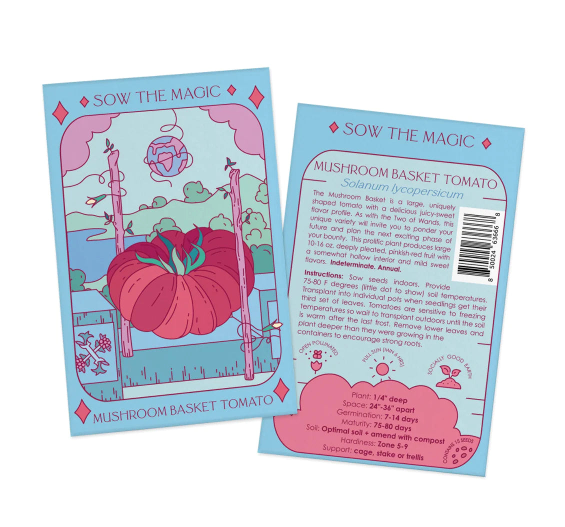 Sow the Magic Mushroom Basket Tomato Tarot Seed Packet