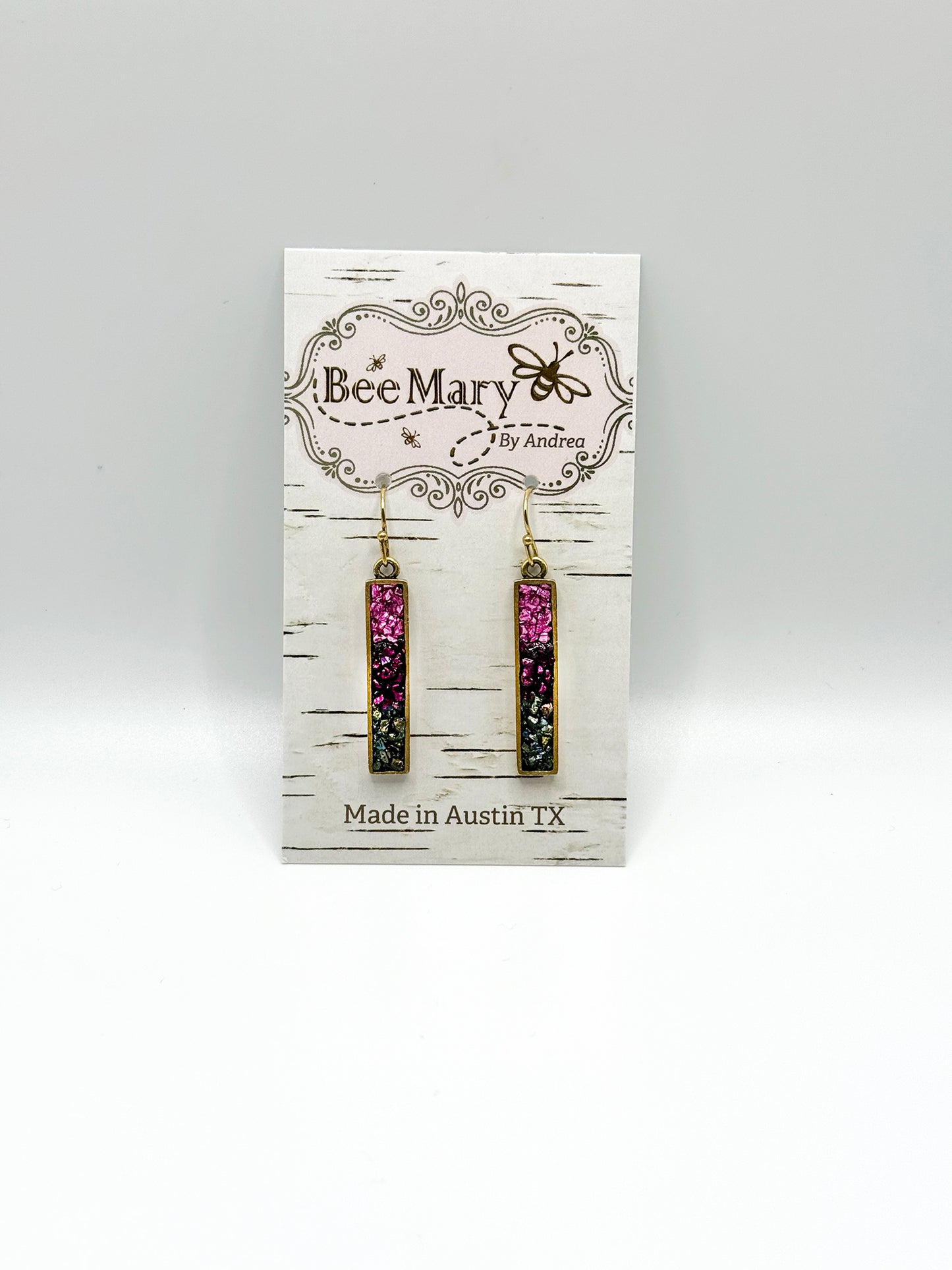 Bee Mary Crushed Mini Bar Earrings