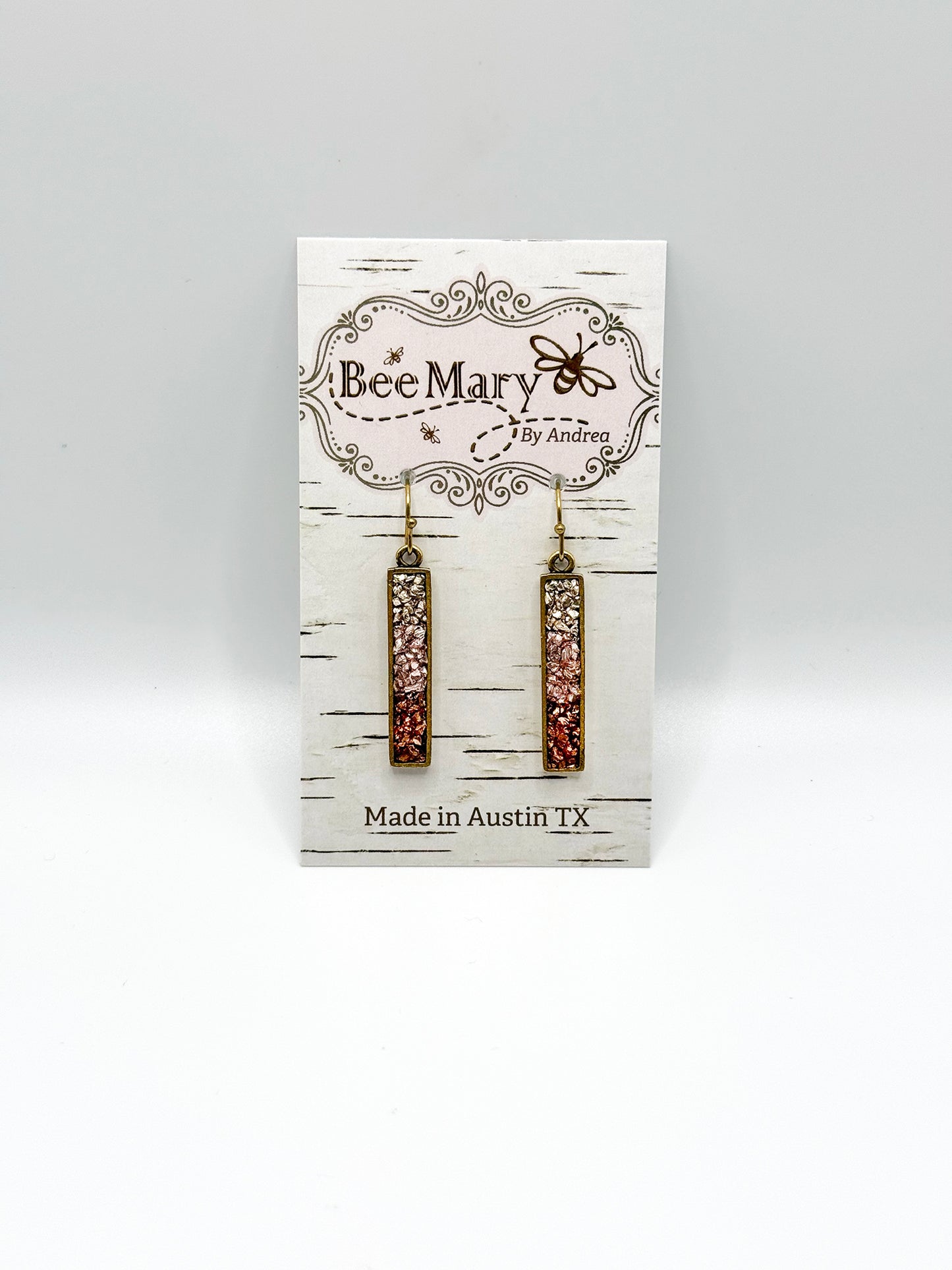 Bee Mary Crushed Mini Bar Earrings