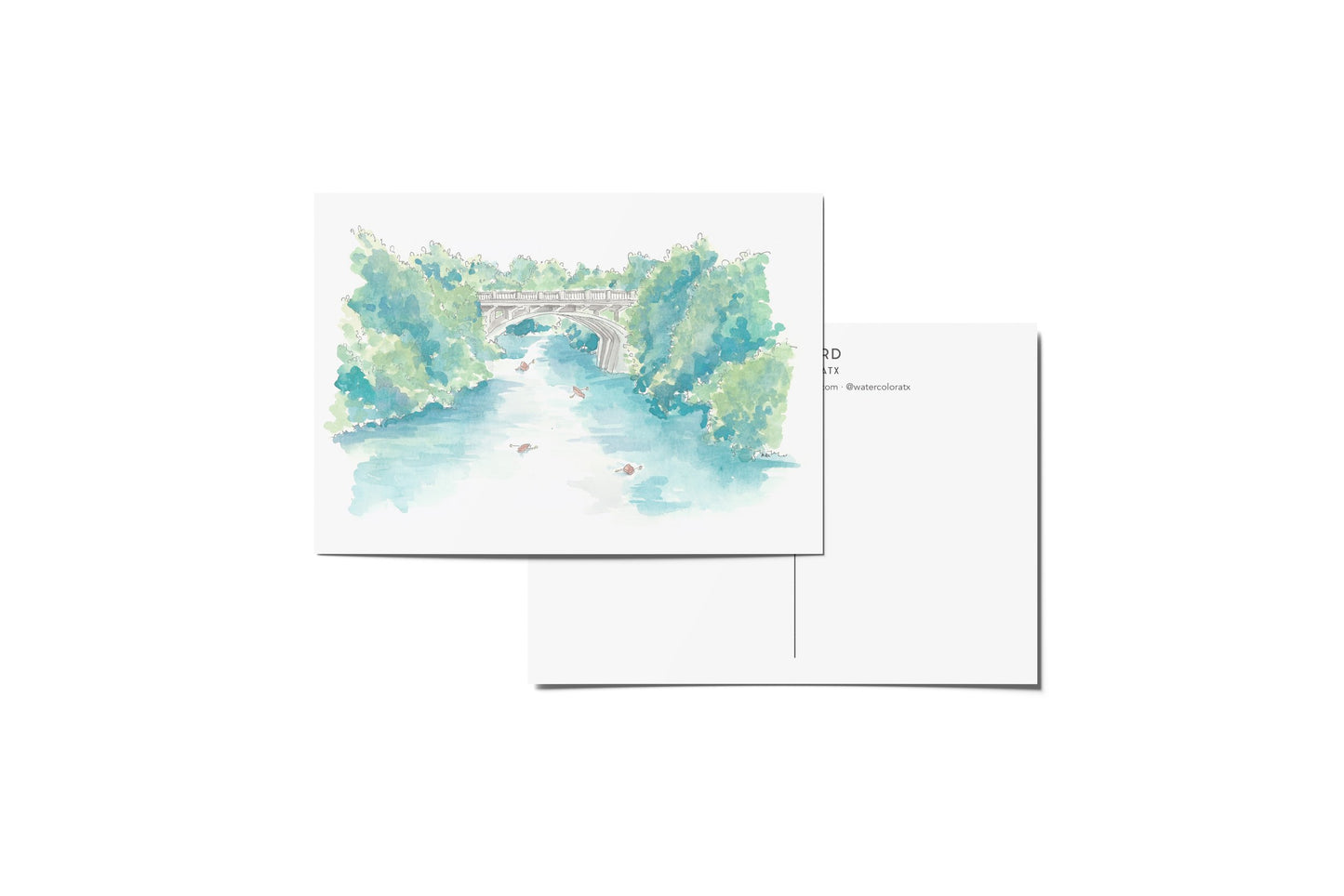 WatercolorATX Postcard : Kayaks