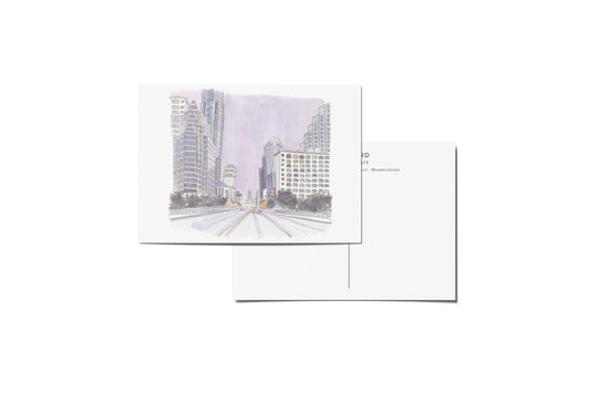 WatercolorATX Postcard : Nighttime