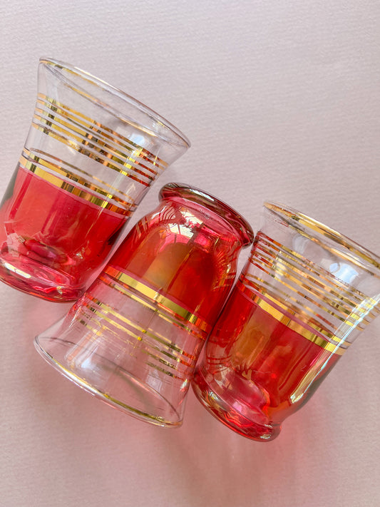 The Kitchen Committee Red + Gold Shot Glass