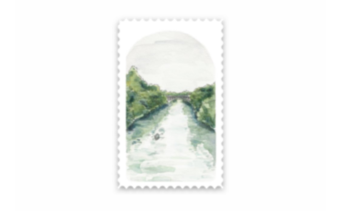 WatercolorATX Stamp Kayak Sticker