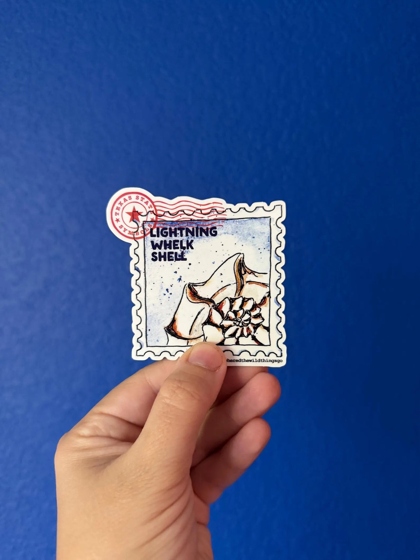 Where’d The Wild Things Go Lightning Whelk Shell Sticker