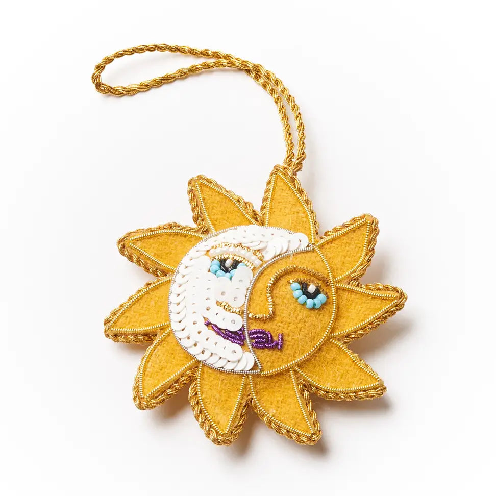 Matr Boomie Fair Trade Larissa Plush Sun Moon Felt Ornament