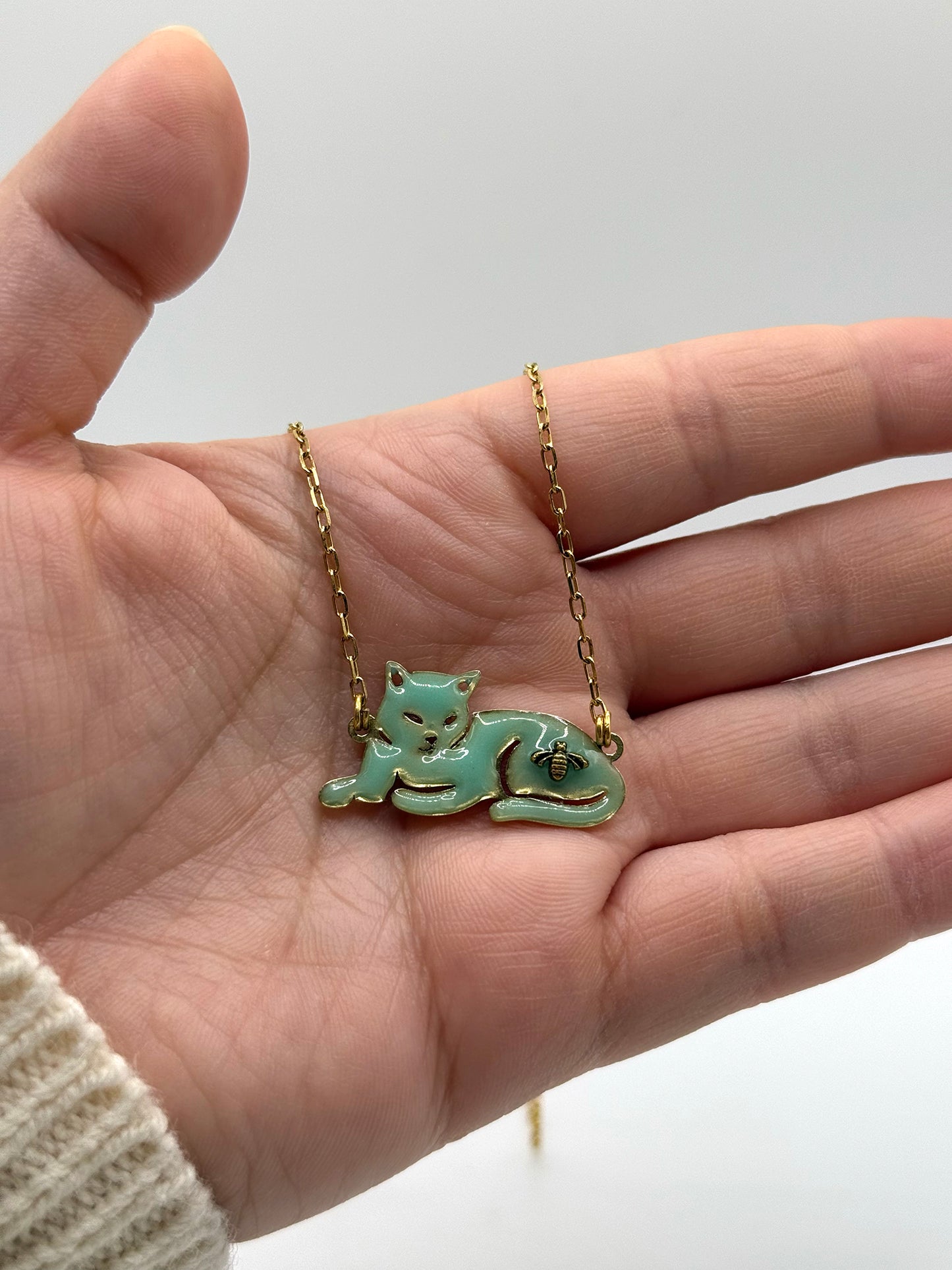 Bee Mary Cat Melt Necklace