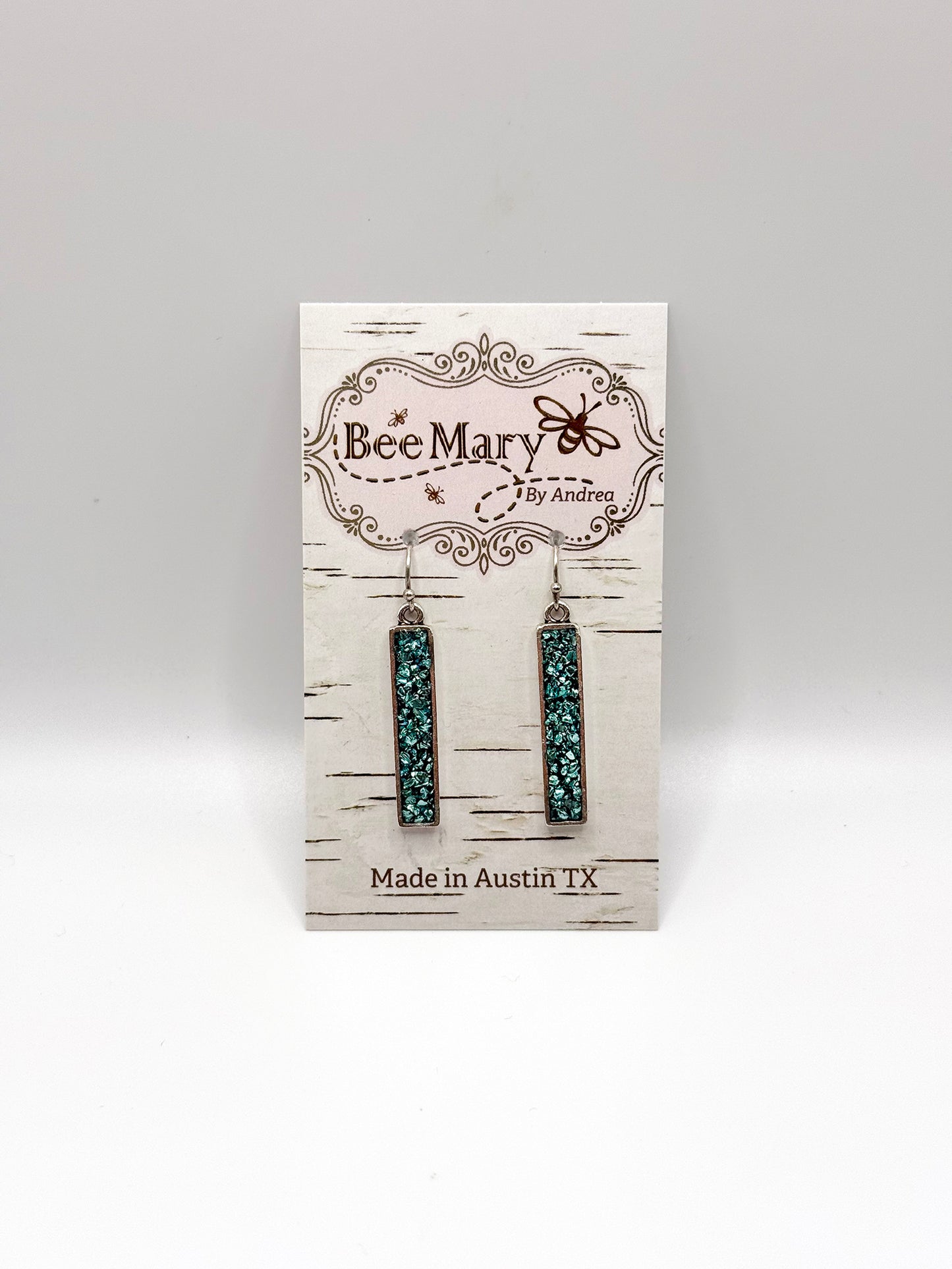 Bee Mary Crushed Mini Bar Earrings