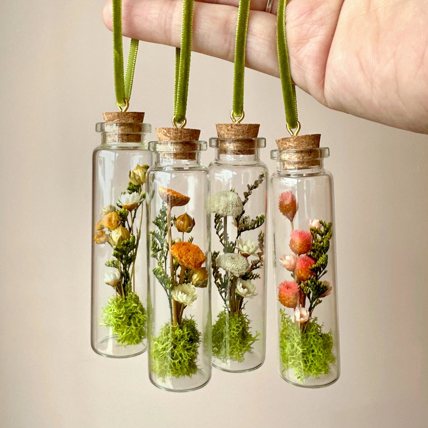 CA Studios Wildflower Terrarium Ornament Cork Jar