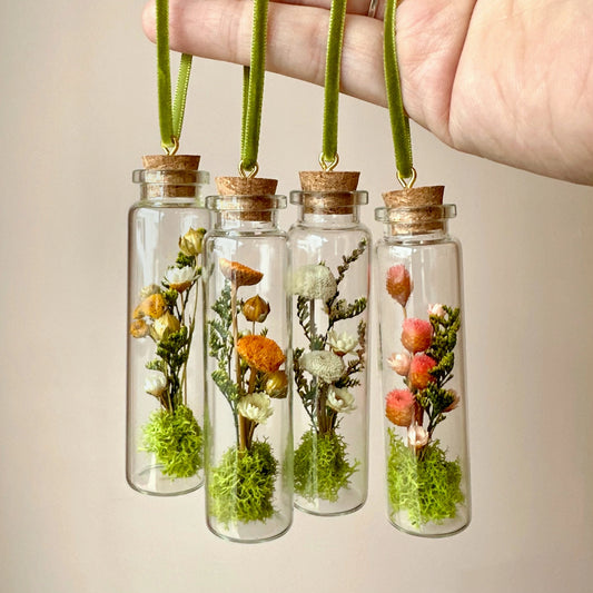 CA Studios Wildflower Terrarium Ornament Cork Jar