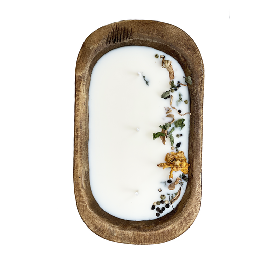 Gardenia Mint Wooden Bowl Candle